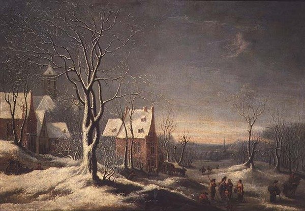 Holländskt vinterlandskap (olja på duk) av Jan Beerstraten