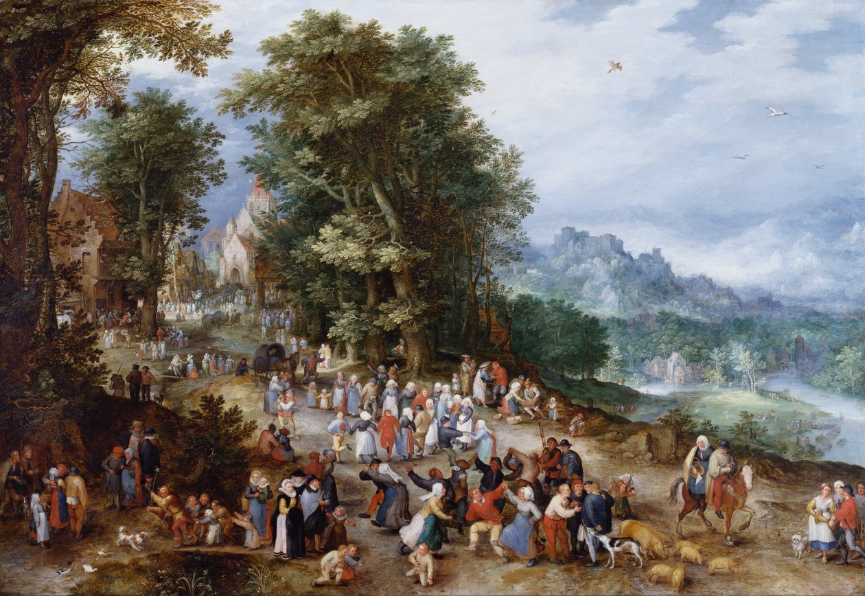 Flamländska mässan av Jan Brueghel the Elder