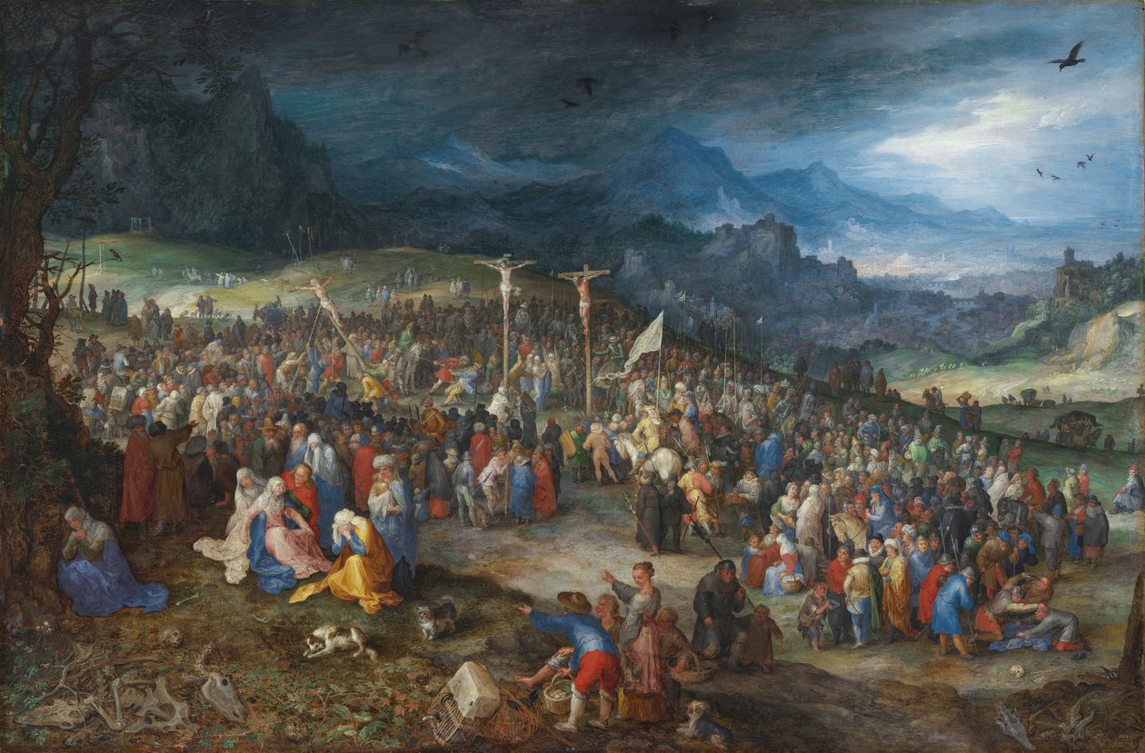 German: Kalvarienberg Calvary av Jan Brueghel the Elder