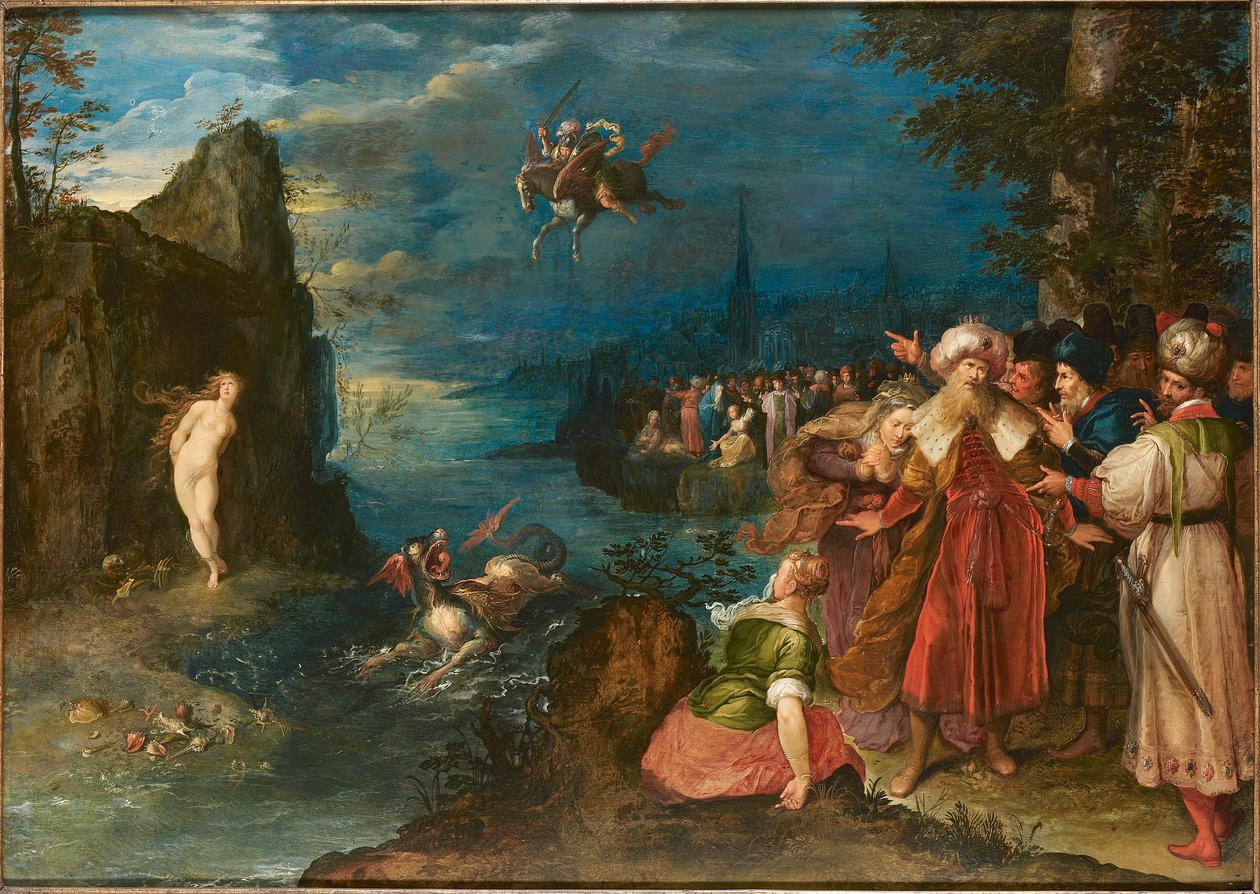Perseus befriar Andromeda, ca 1600-1610. av Jan Brueghel the Elder