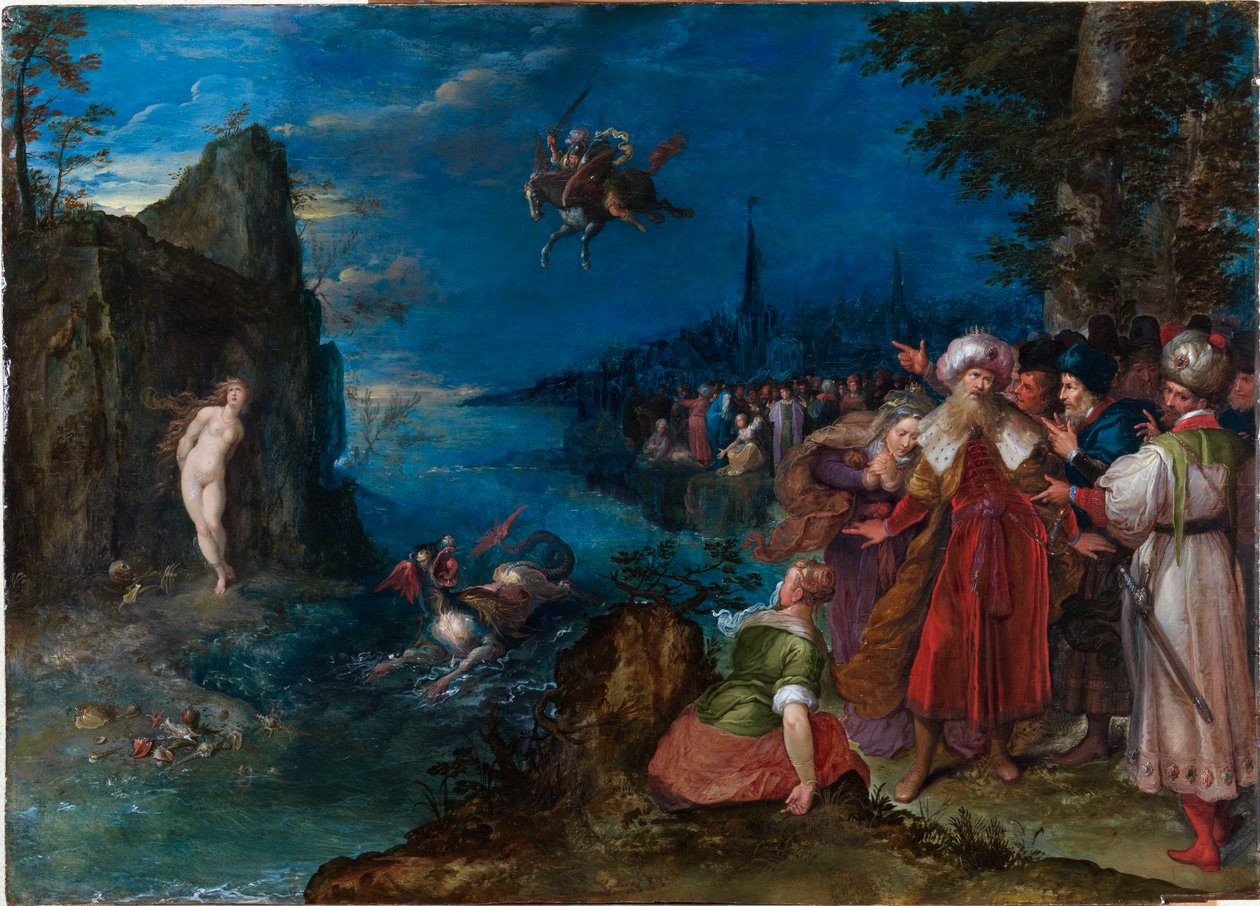 Perseus befriar Andromeda, ca 1600-1610. av Jan Brueghel the Elder