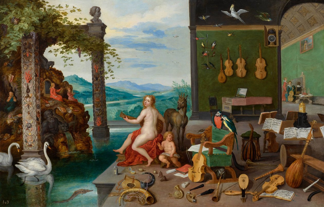 Allegori över hörseln av Jan Brueghel the Younger