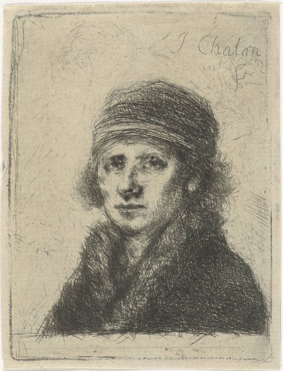 Ung man med pälskrage av Jan Chalon