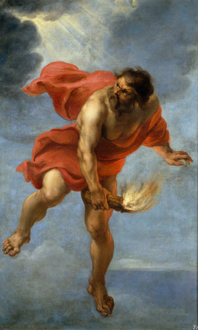 Prometheus bär eld, 1637 av Jan Cossiers
