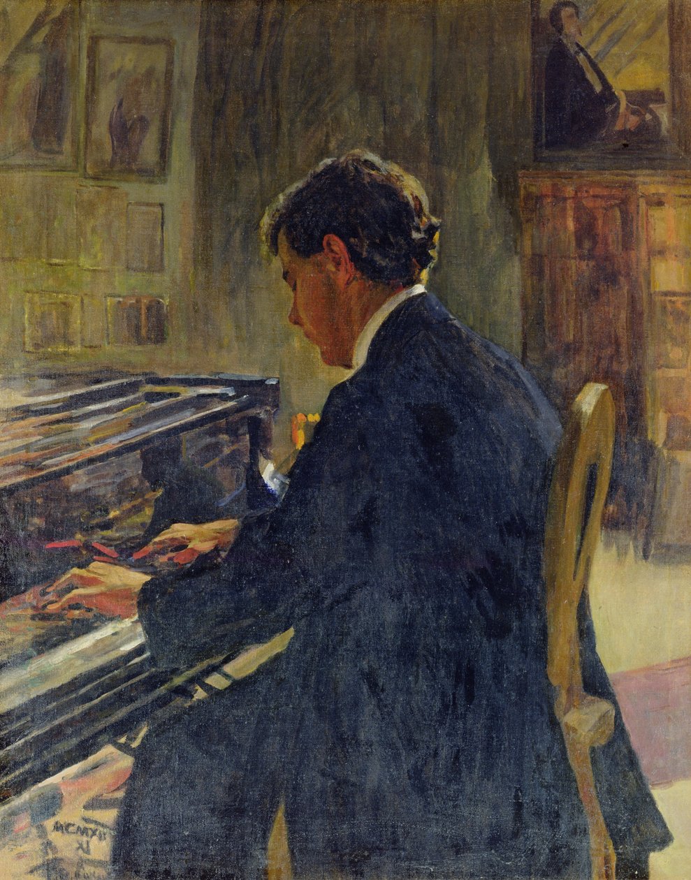 Porträtt av Joseph Hofman, 1912 av Jan Franzevich Cioglinsky