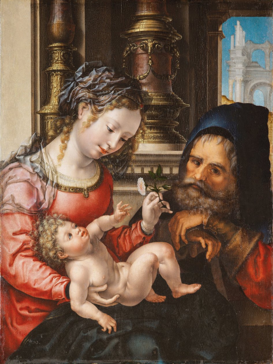 Den heliga familjen, ca. 1527-1530 av Jan Gossaert