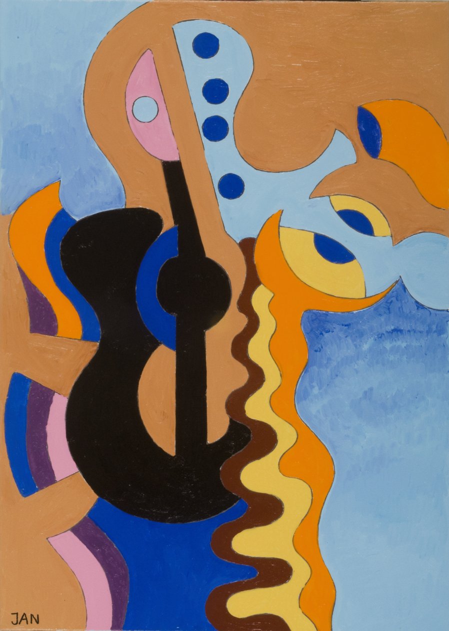 Svart gitarr, 2009 (olja på duk) av Jan Groneberg