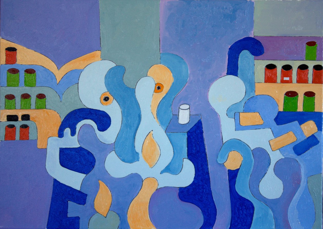 Inside the Pharmacy, 2009 (olja på duk) av Jan Groneberg