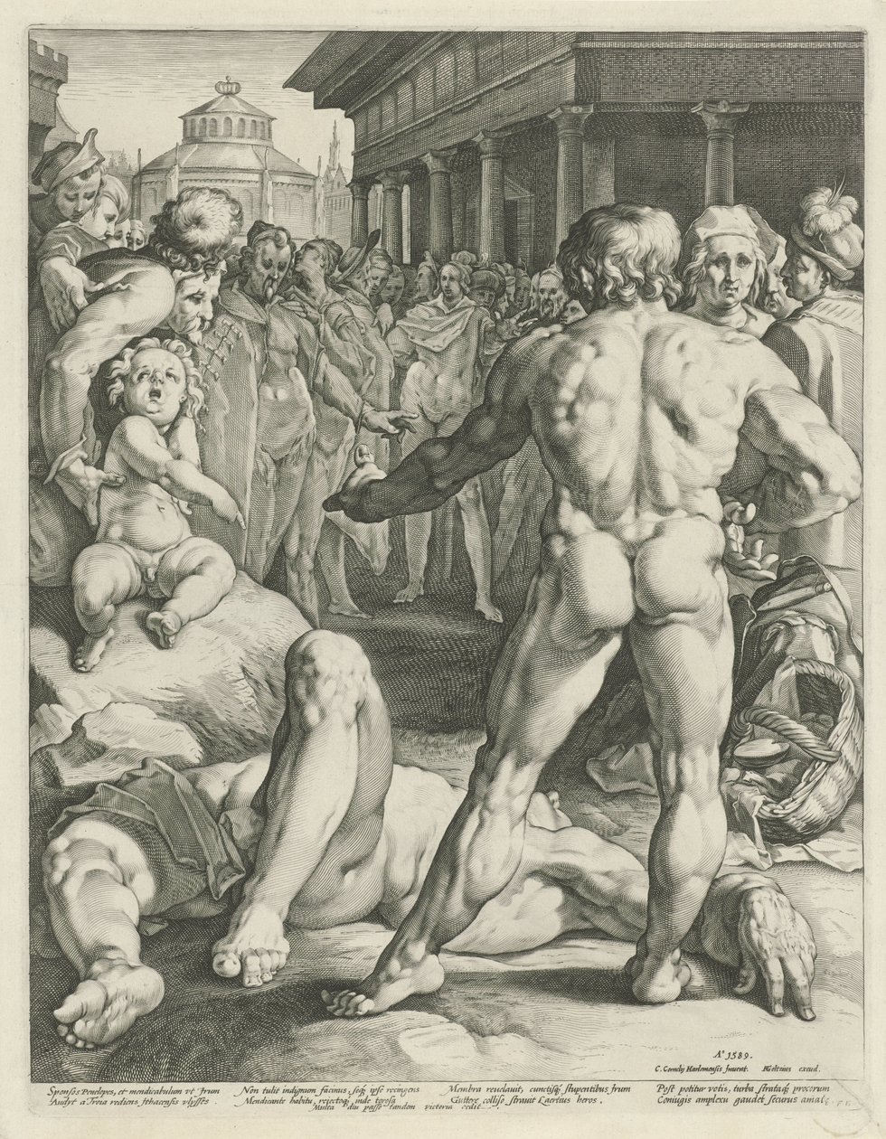 Strid mellan Odysseus och Irus av Jan Harmensz. Muller