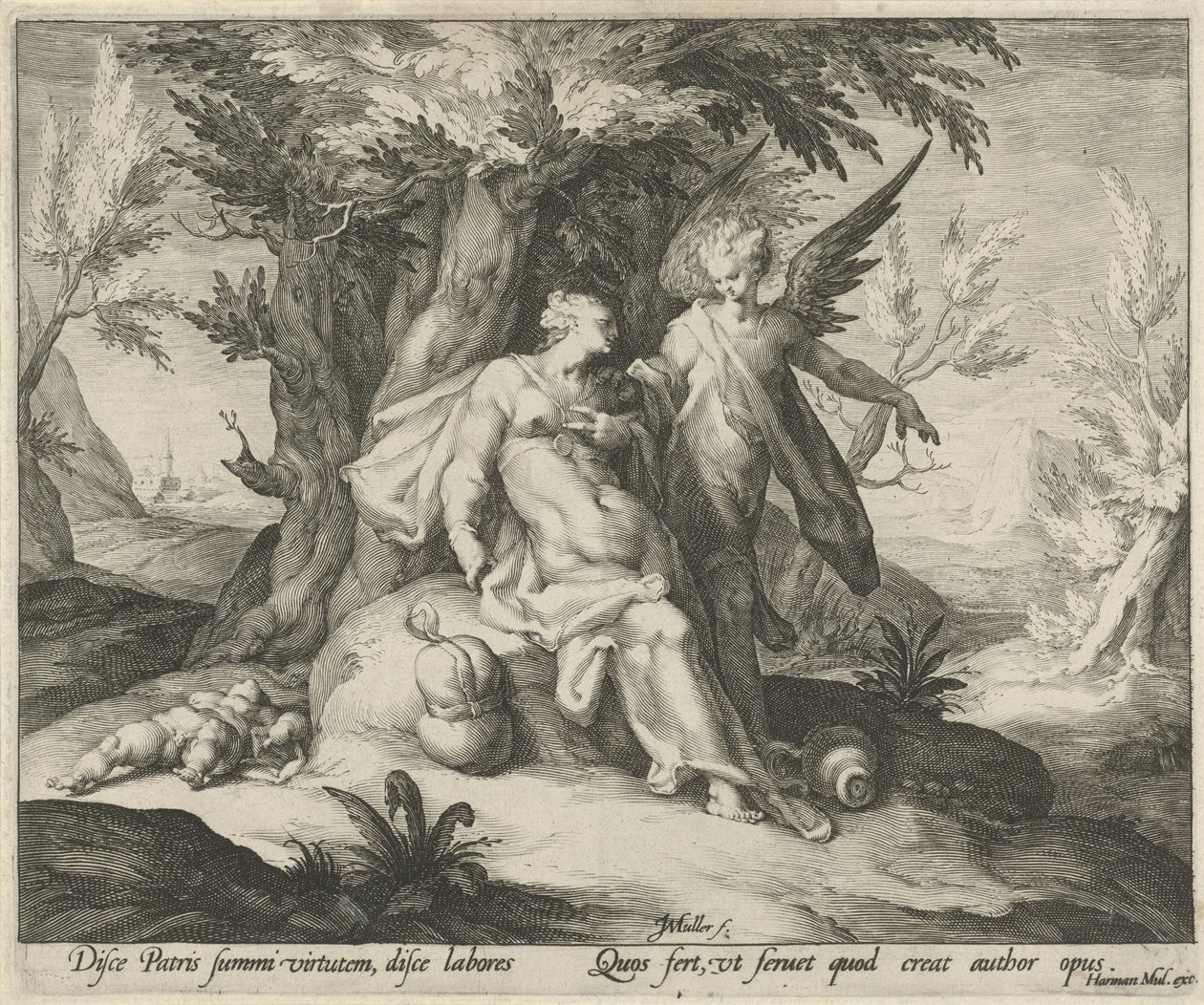 Hagar och Ismael i öknen av Jan Harmensz. Muller