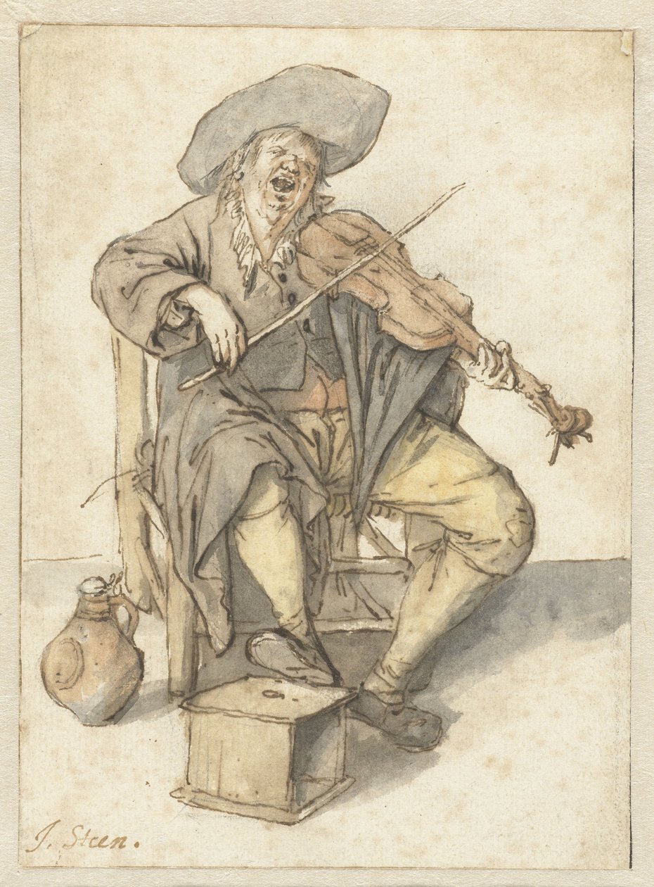 Sjungande violinspelare av Jan Havicksz. Steen