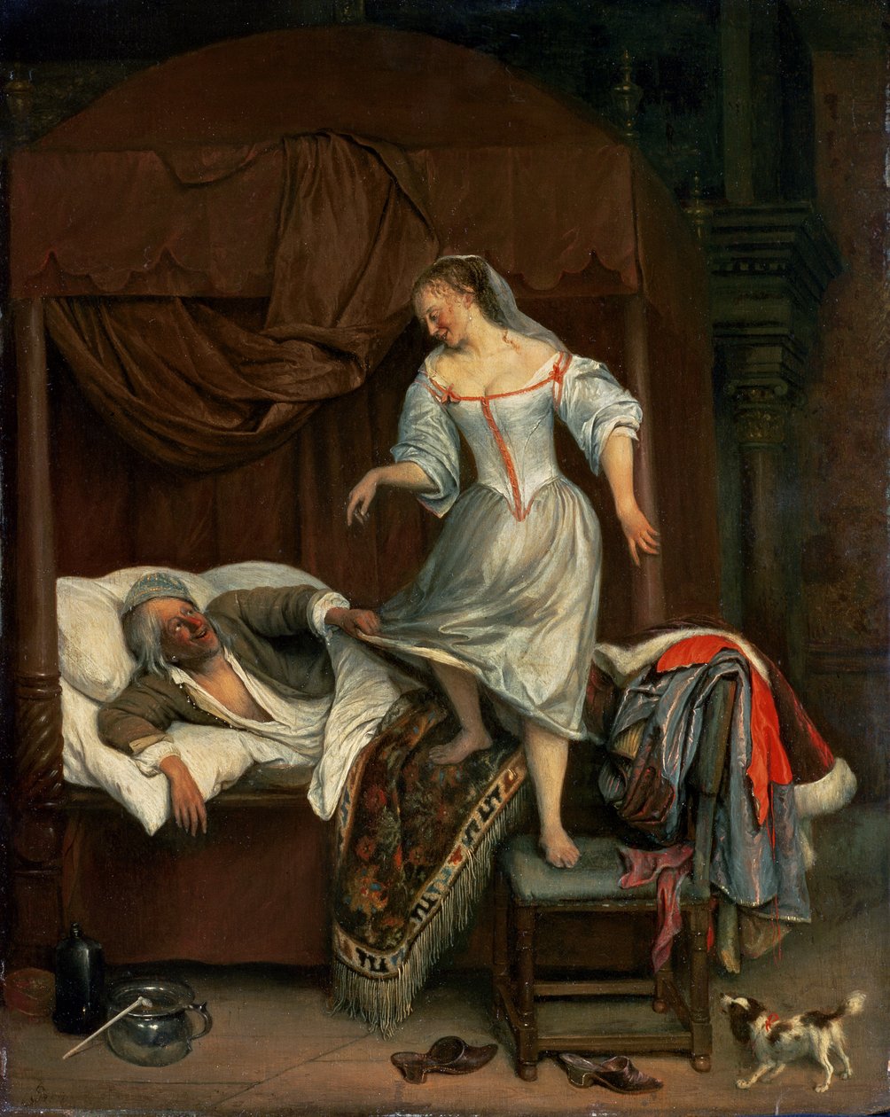 Sovrumsscen (panel) av Jan Havickszoon Steen