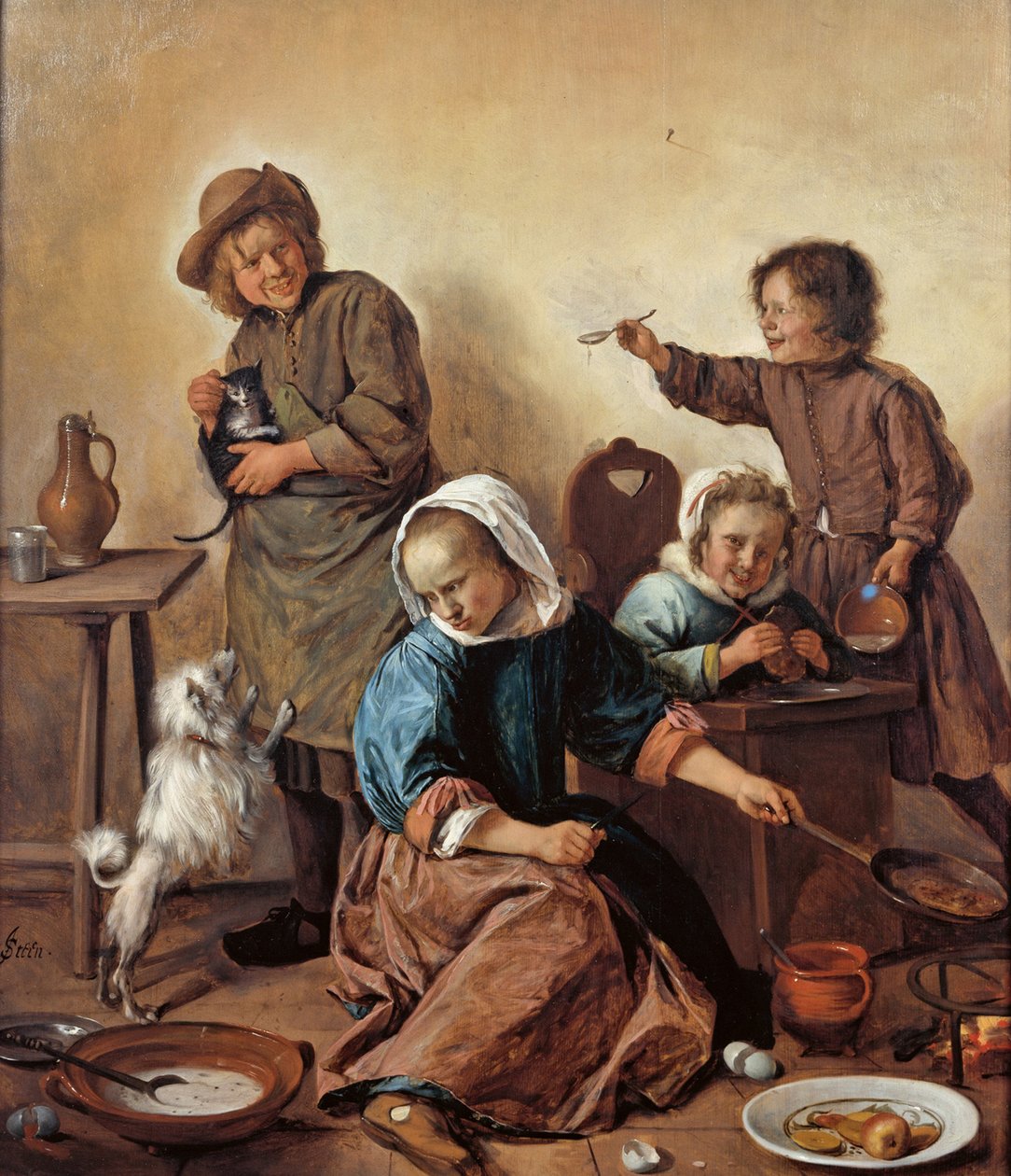 The Childrens Meal, ca 1665. av Jan Havickszoon Steen