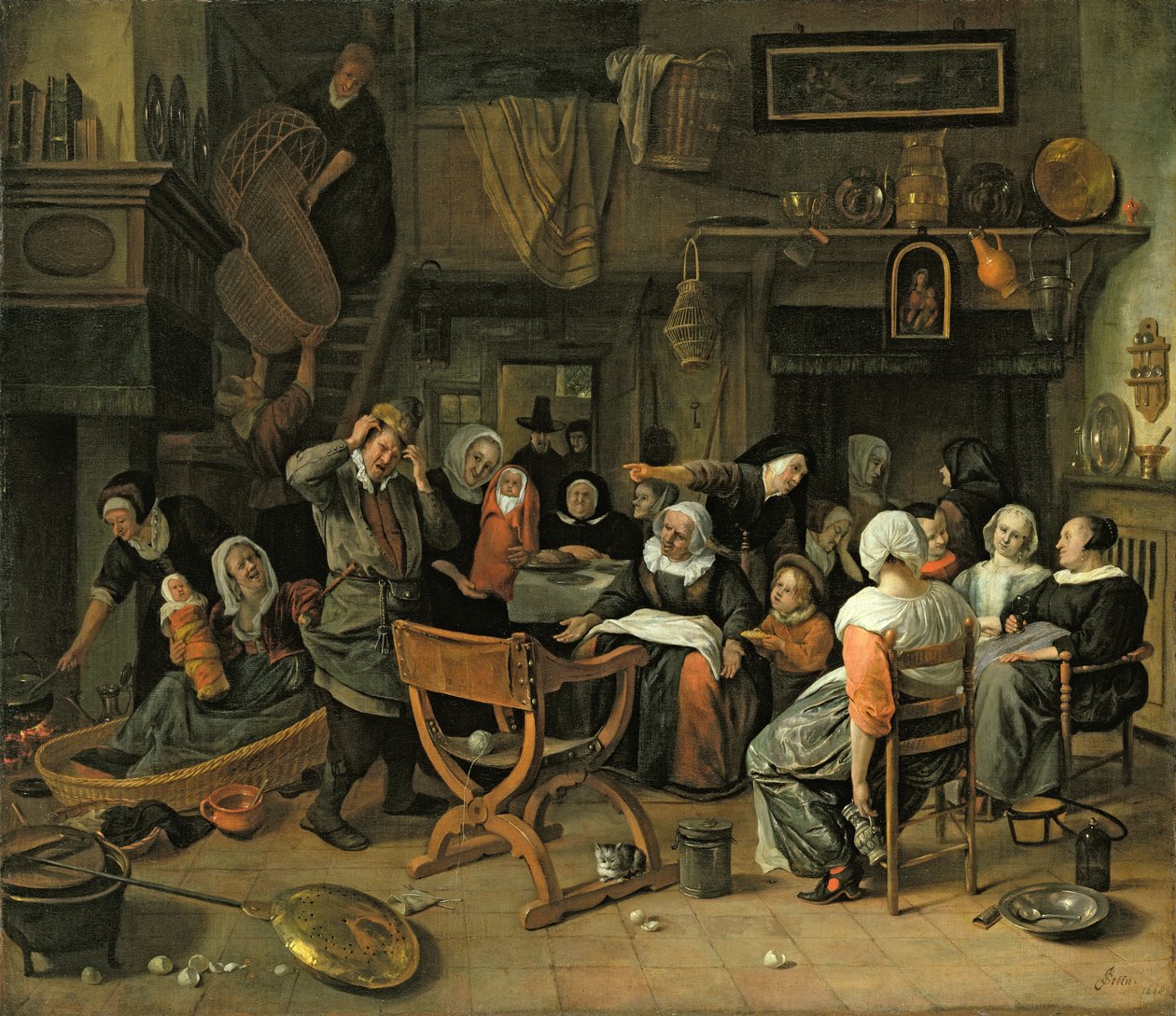 Dåbsfesten, 1668 swed av Jan Havickszoon Steen