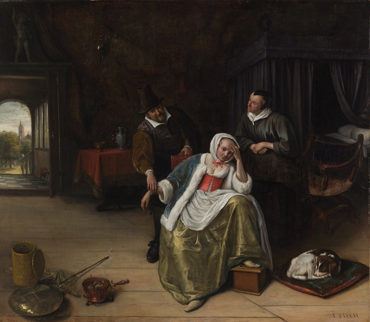 Den kärlekskranka jungfrun, ca 1660 av Jan Havickszoon Steen