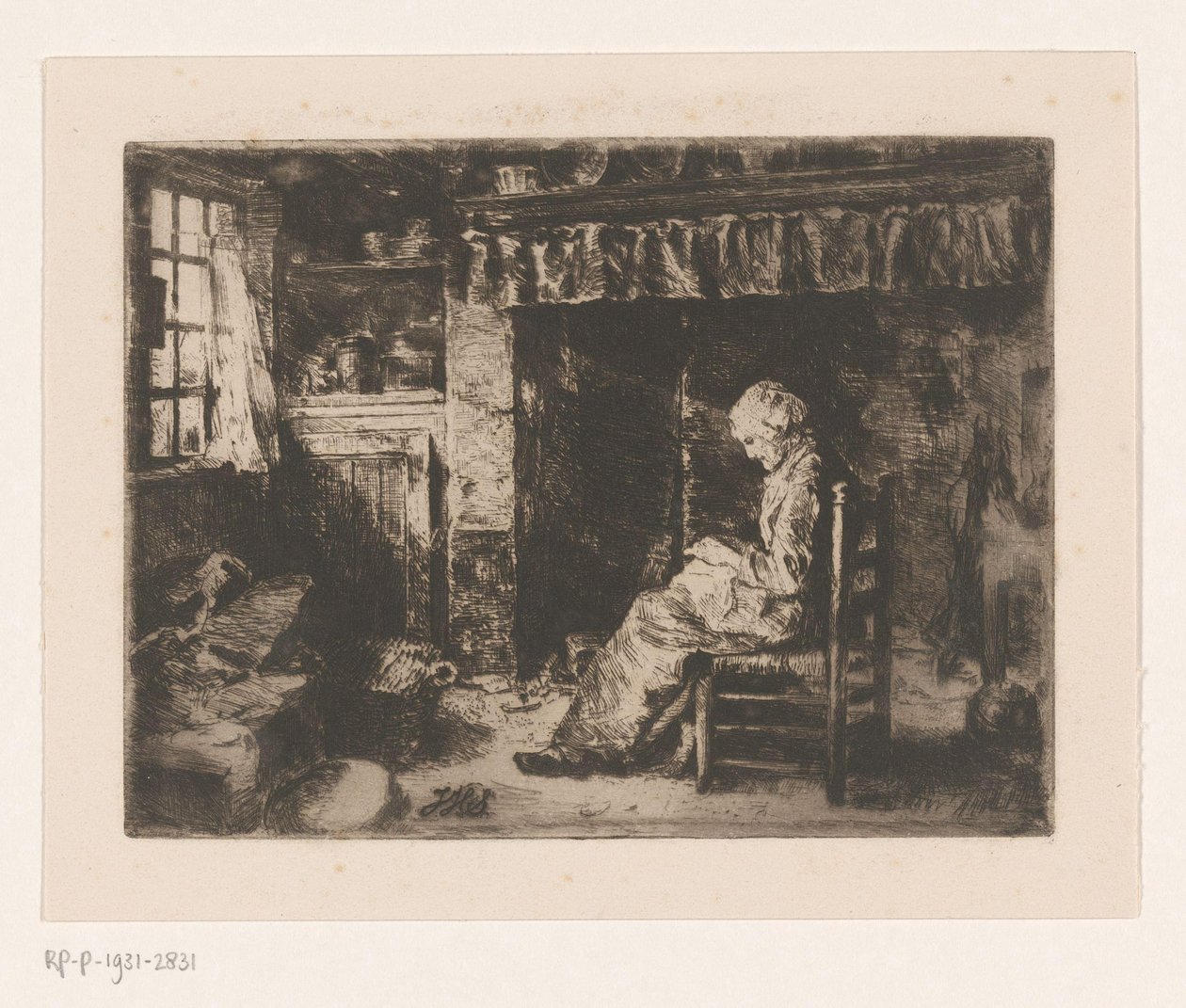 Sittande kvinna i en interiör av Jan Hendrik Scheltema