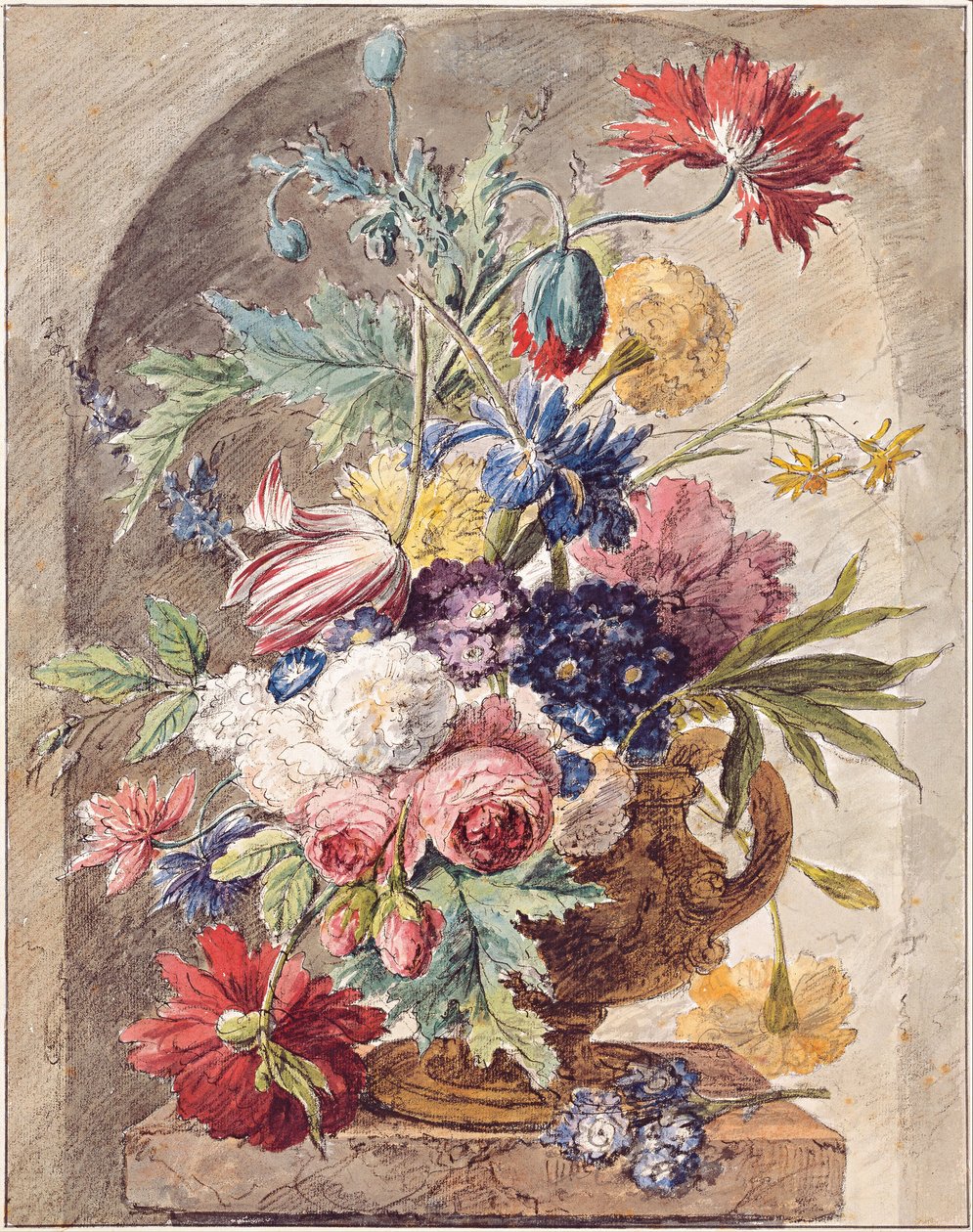 Blomsterstilleben, ca 1734 av Jan Huysum van