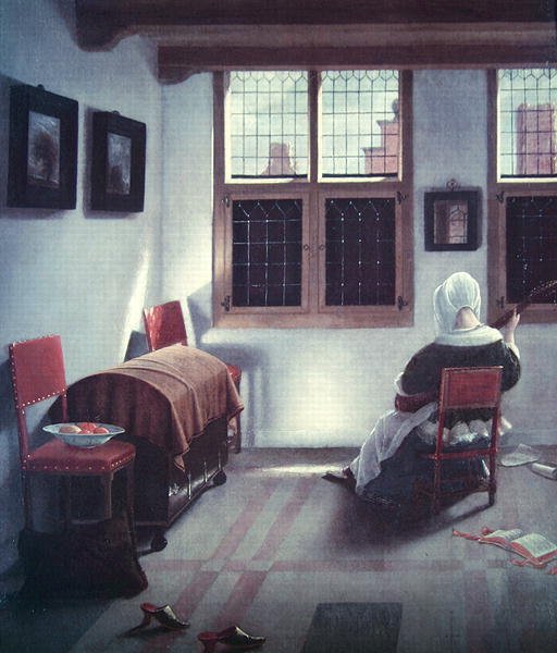Interiör (olja på panel) av Jan Janssens