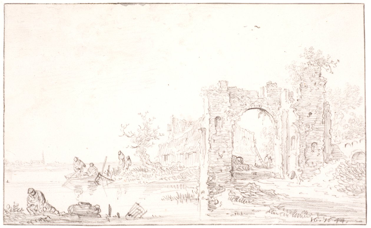 Flodlandskap med en ruin av Jan Josefsz van Goyen
