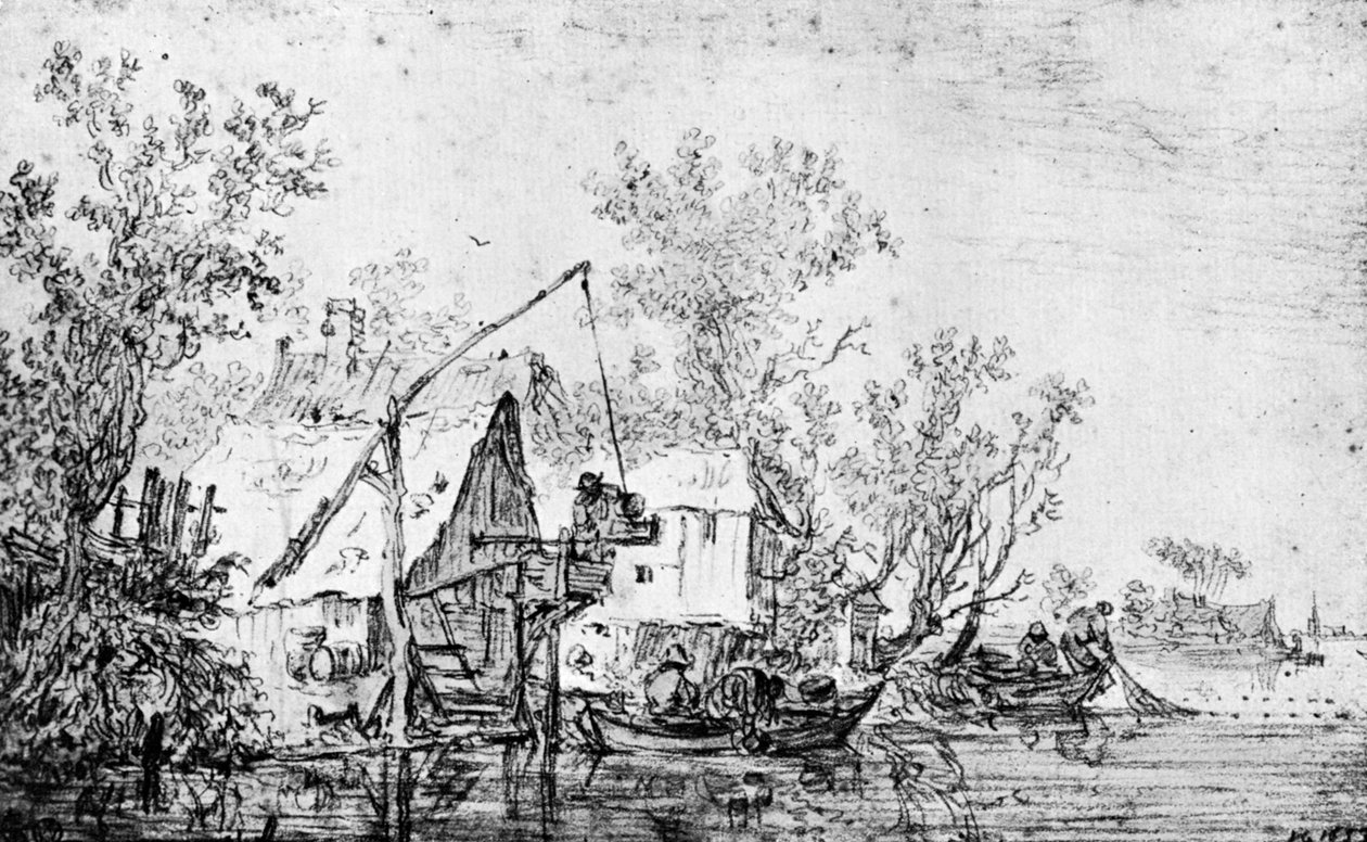 En holländsk flod, 1913. av Jan Josephsz van Goyen
