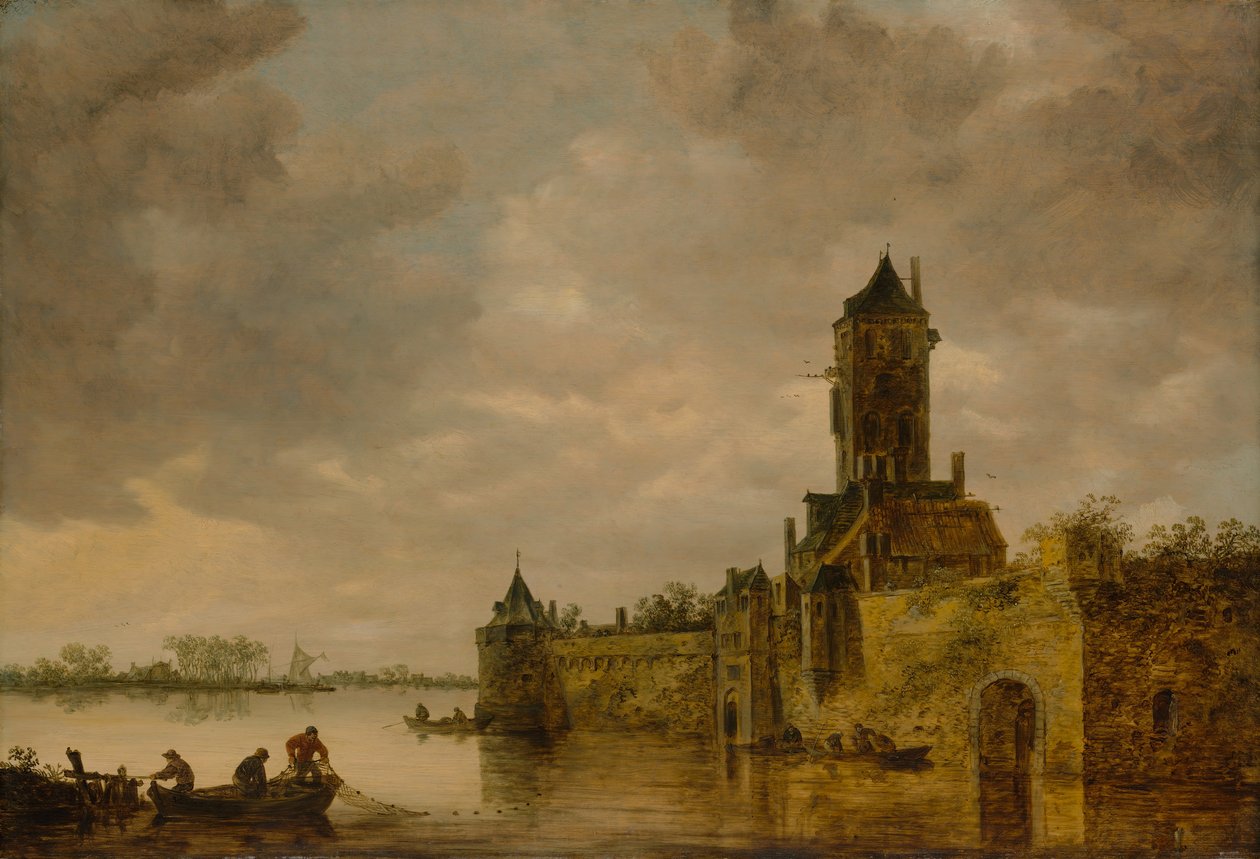 Slott vid en flod, 1647. av Jan Josephsz van Goyen