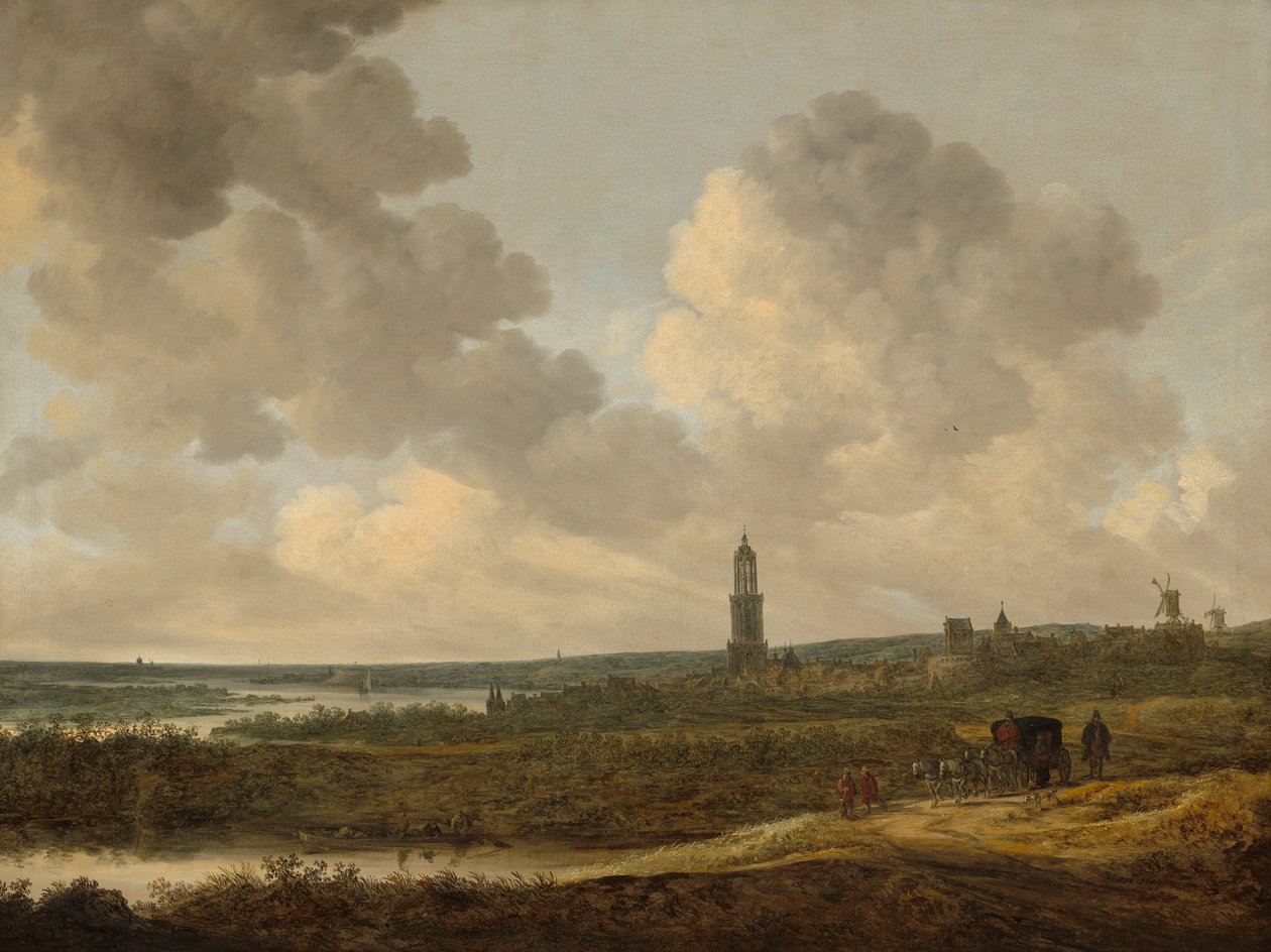 Utsikt över Rhenen av Jan Josephsz van Goyen