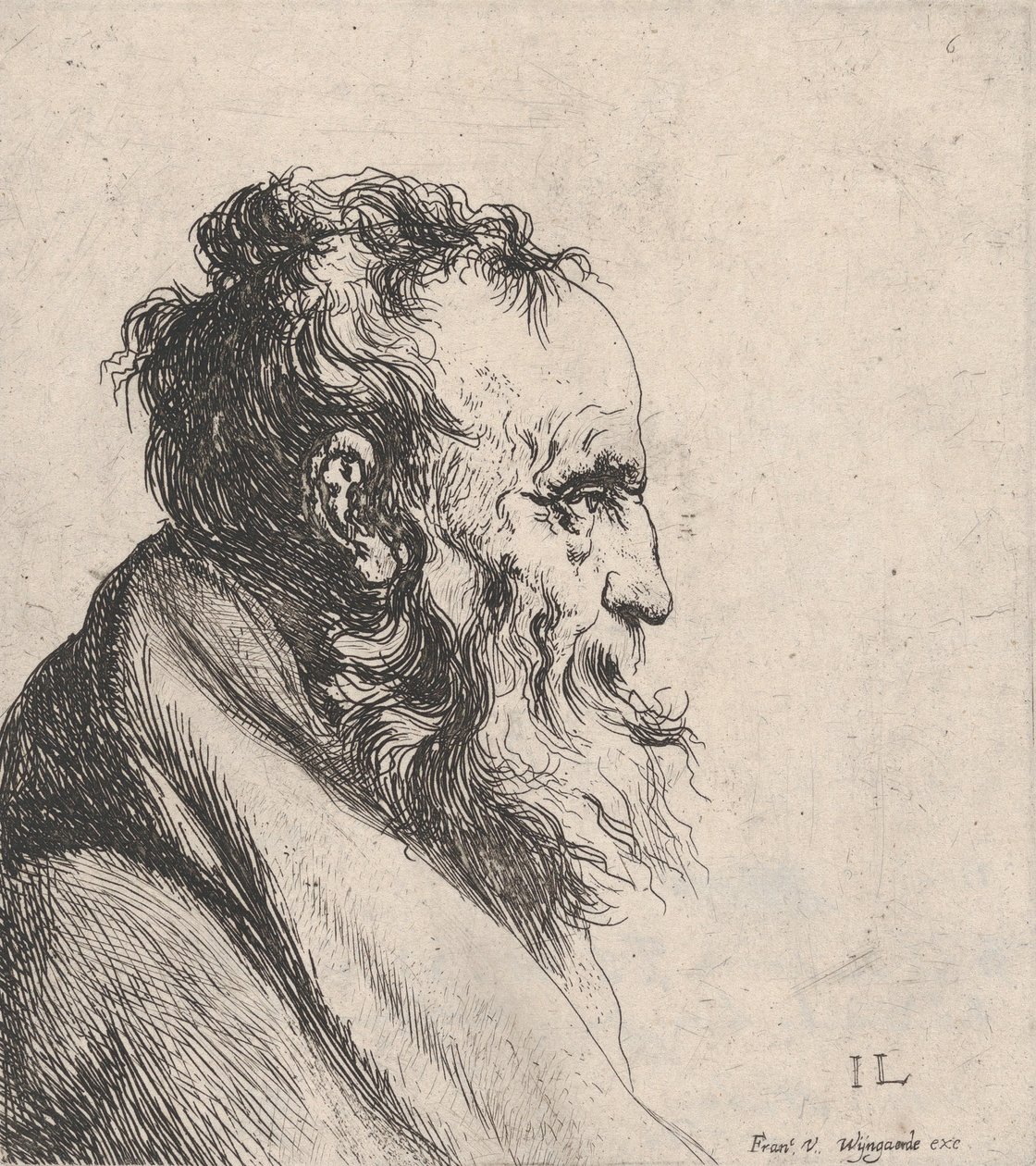 Byst av en gammal man, 1620-74. av Jan Lievens