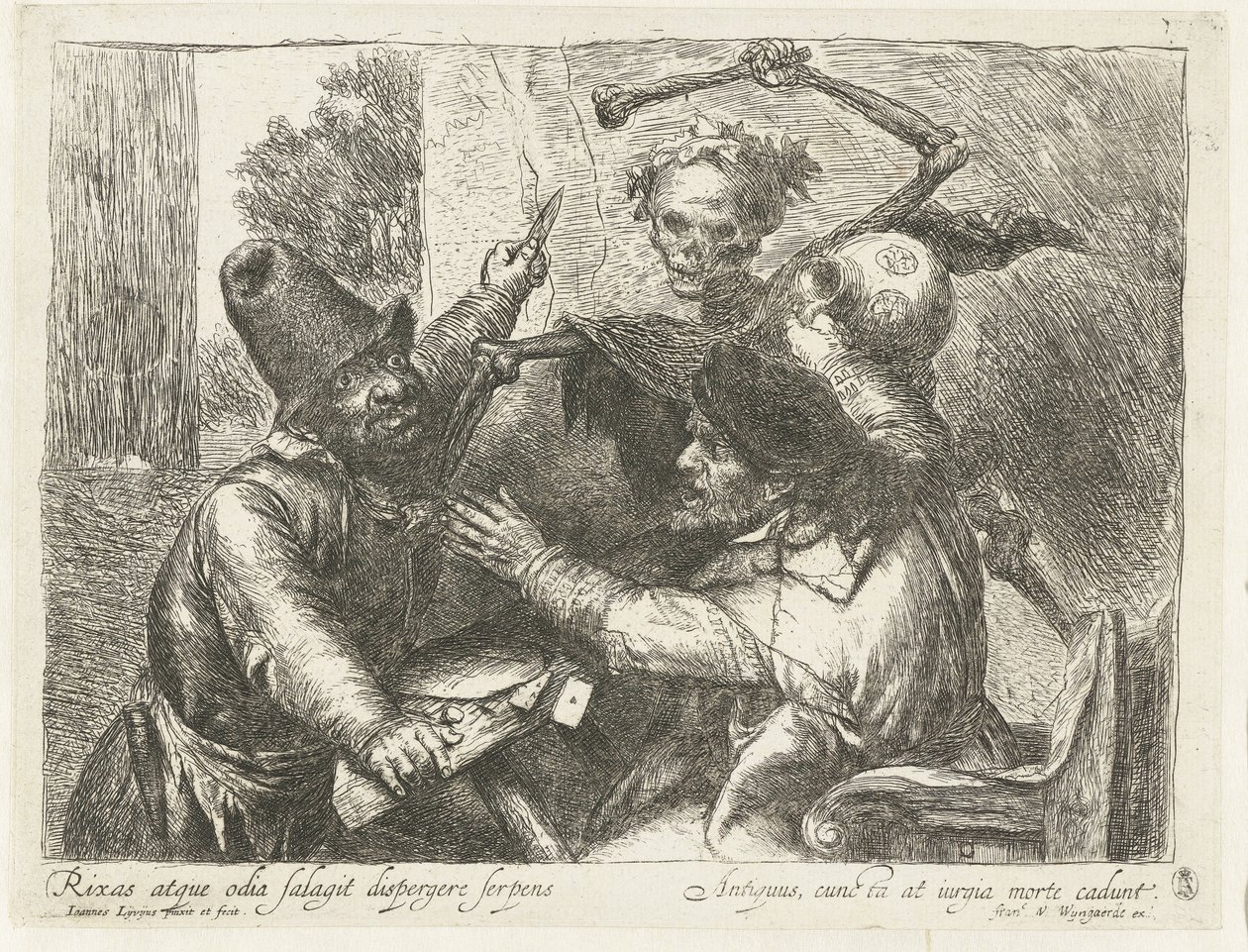 Vridande kortspelare och döden av Jan Lievens