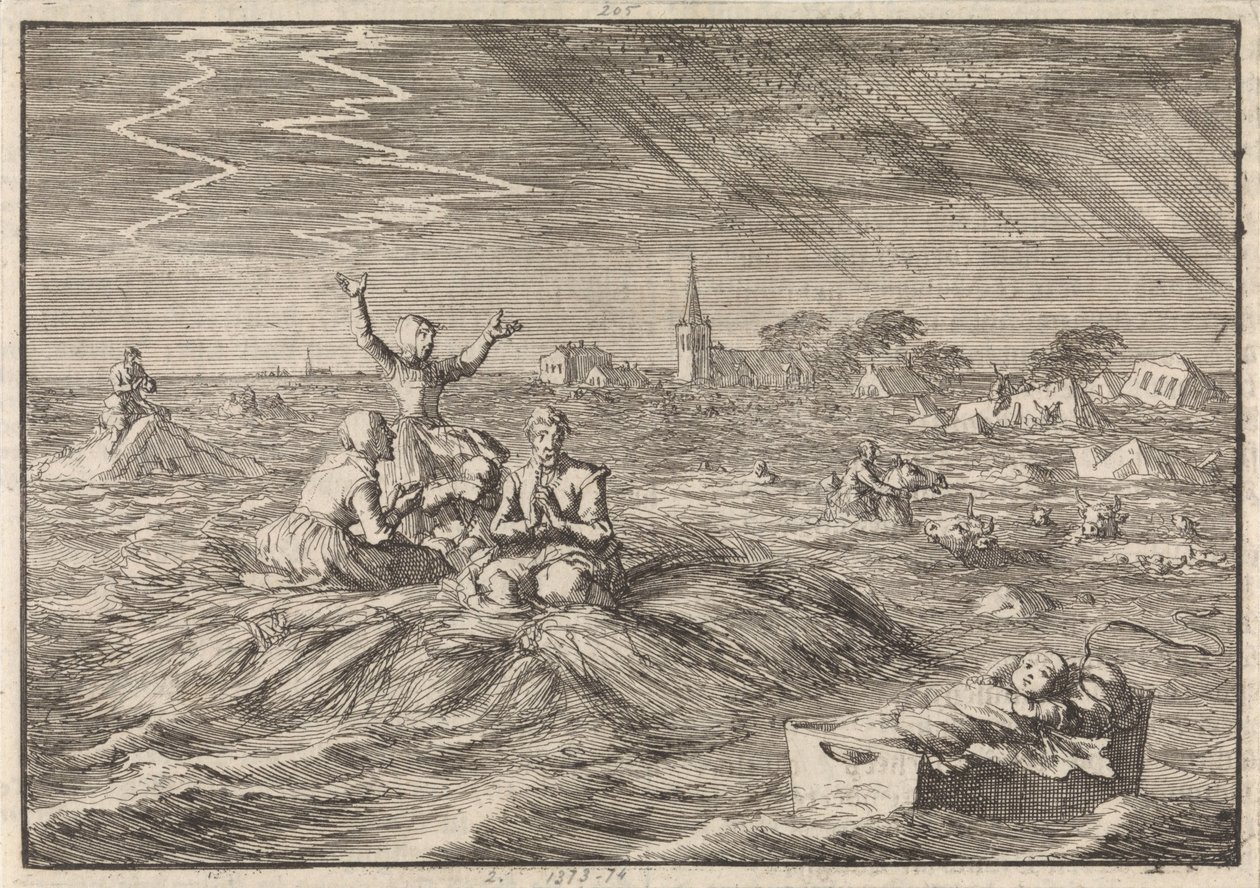 Översvämning i Groningen, 1686 av Jan Luyken