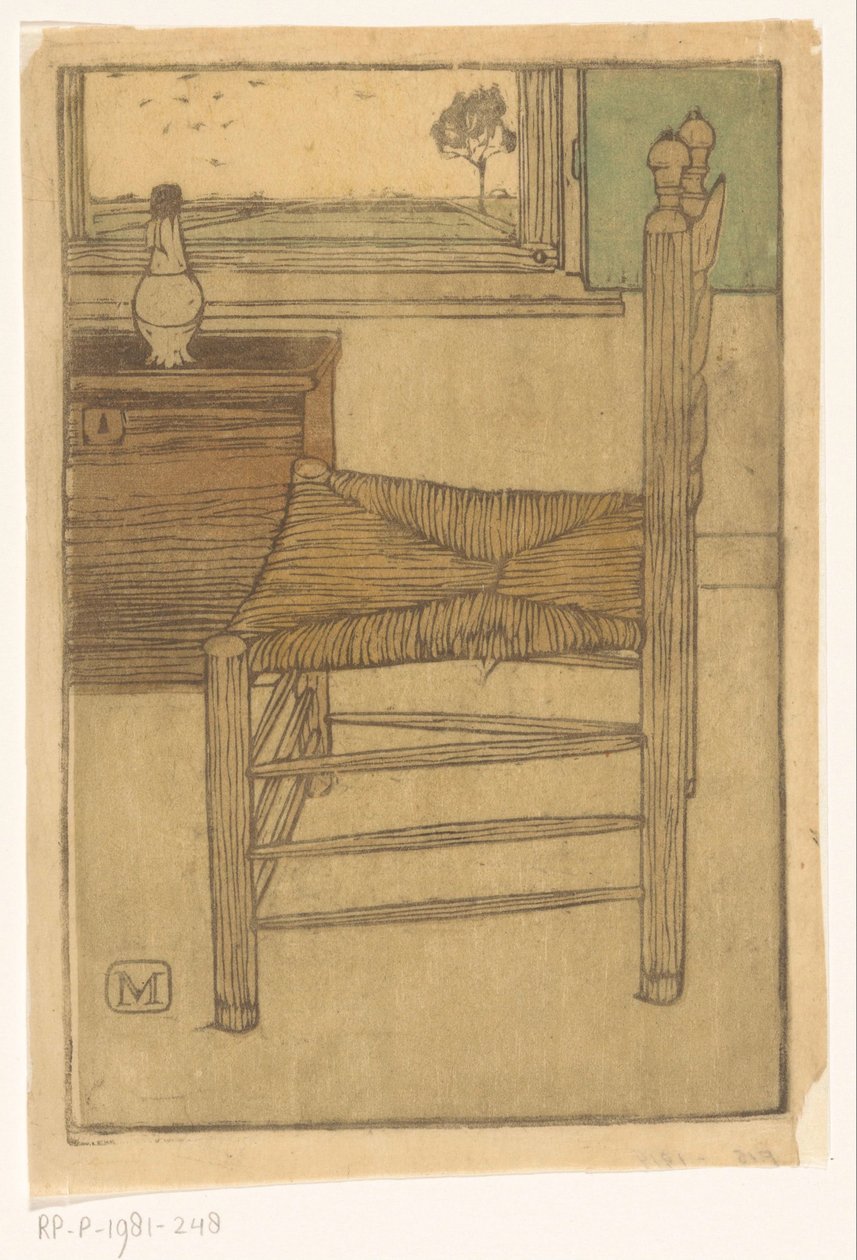 Stol med rörsits av Jan Mankes