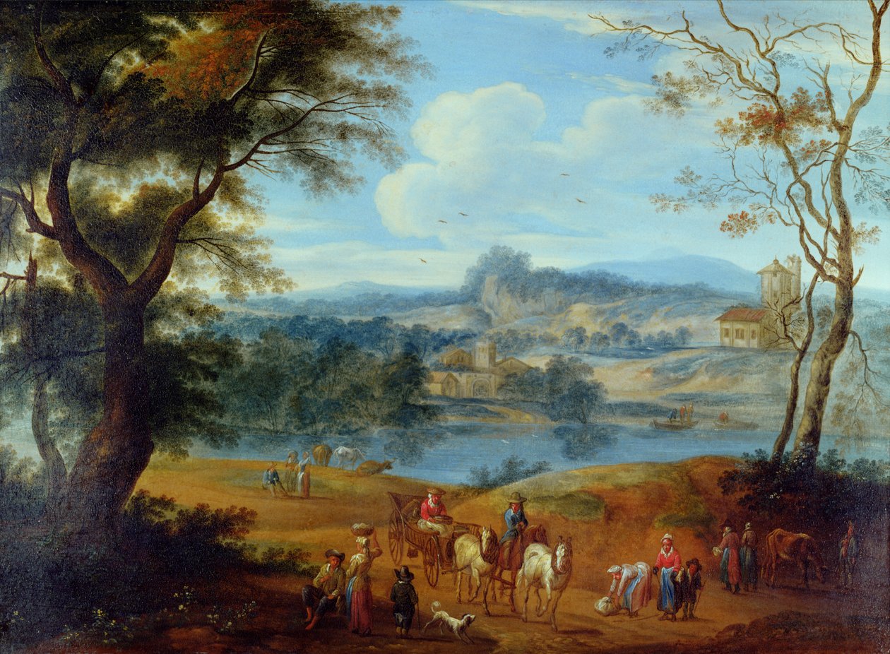 Landskap, c.1700 av Jan Peter van the Elder Bredael