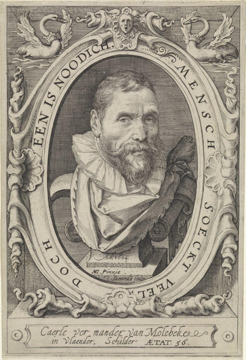 Porträtt av Karel van Mander av Jan Saenredam