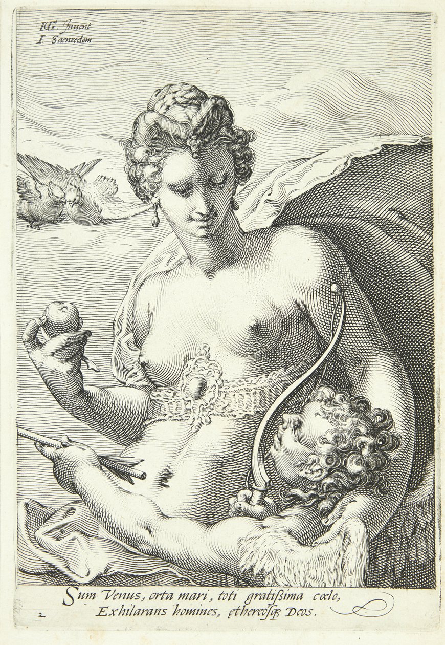 Venus och Amor av Jan Saenredam