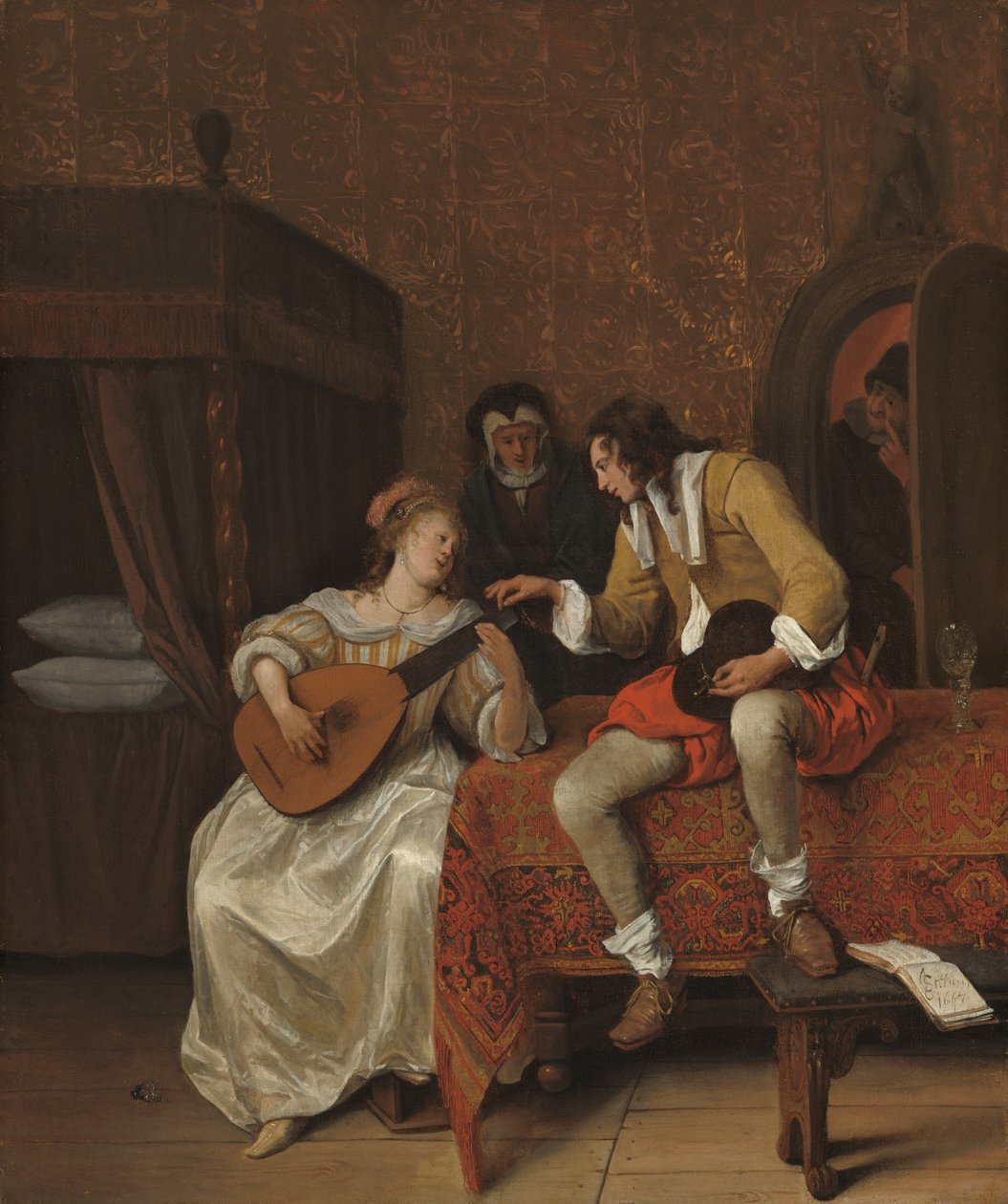 Ascagnes och Lucelle (Musiklektionen) av Jan Steen
