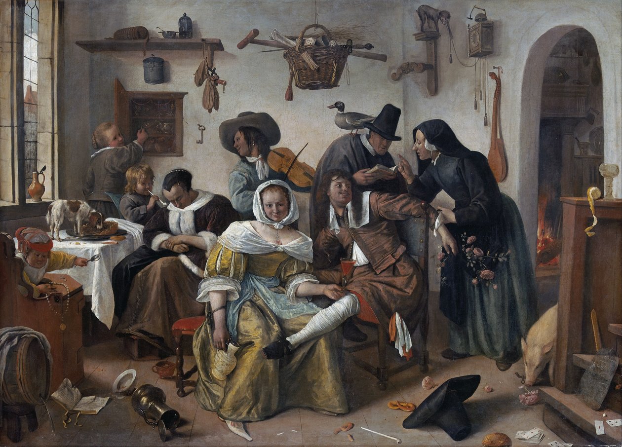 Akta dig för lyx ("In Weelde Siet Toe") av Jan Steen
