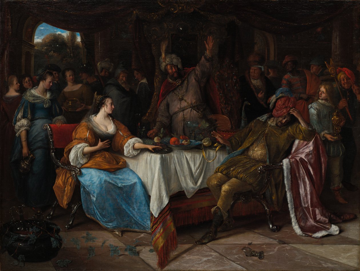 Ester, Ahasveros och Haman av Jan Steen