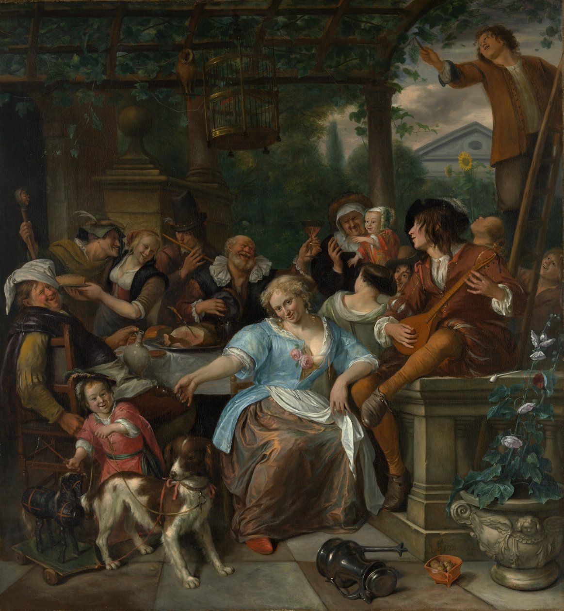 Merry Company on a Terrace, ca. 1670. av Jan Havickszoon Steen
