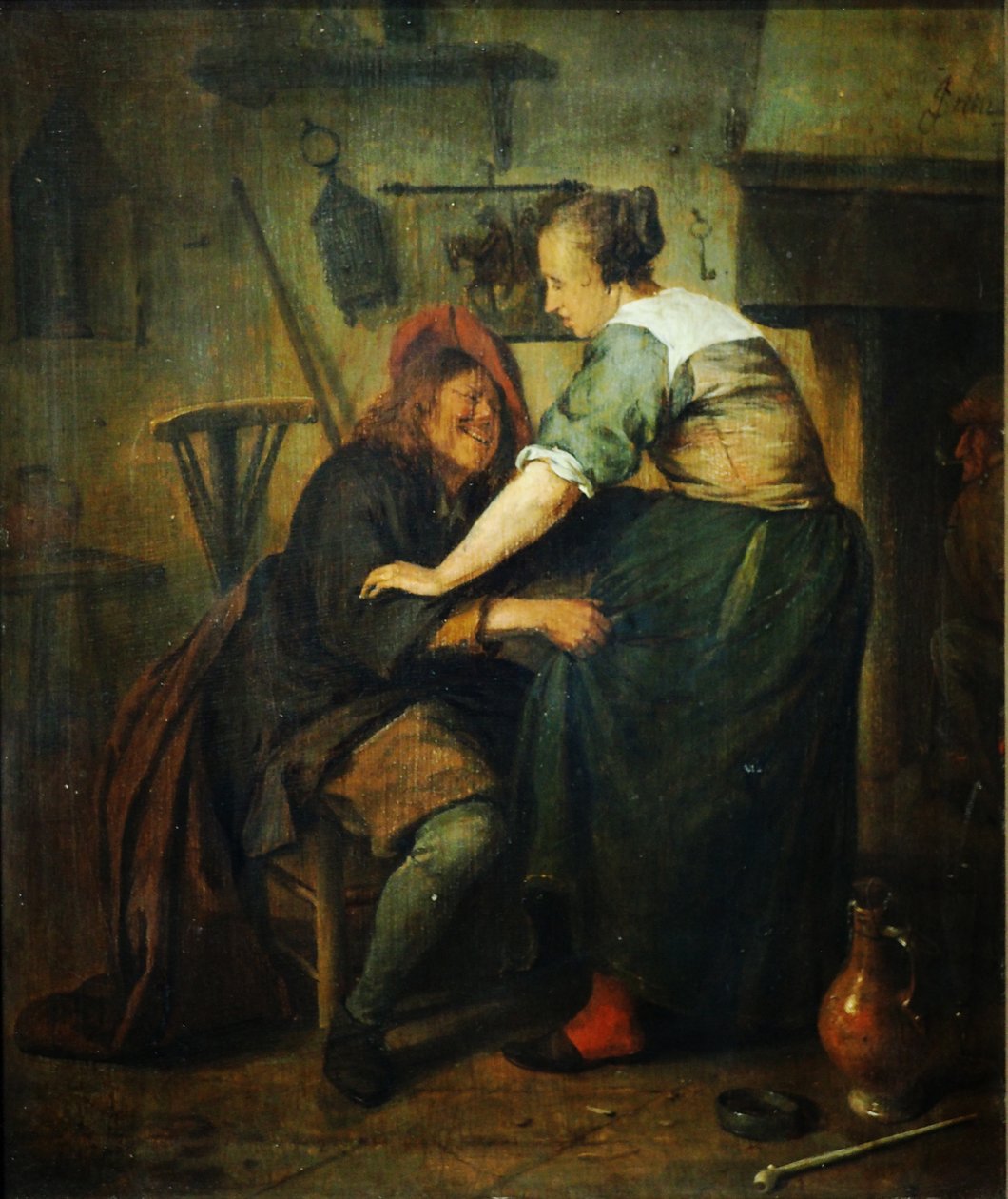 Krog med gäst och servitris av Jan Steen