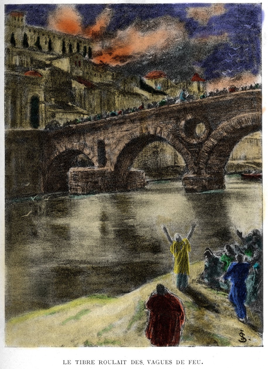 Tibern (Tevere) rullade eldvågor av Jan Styka