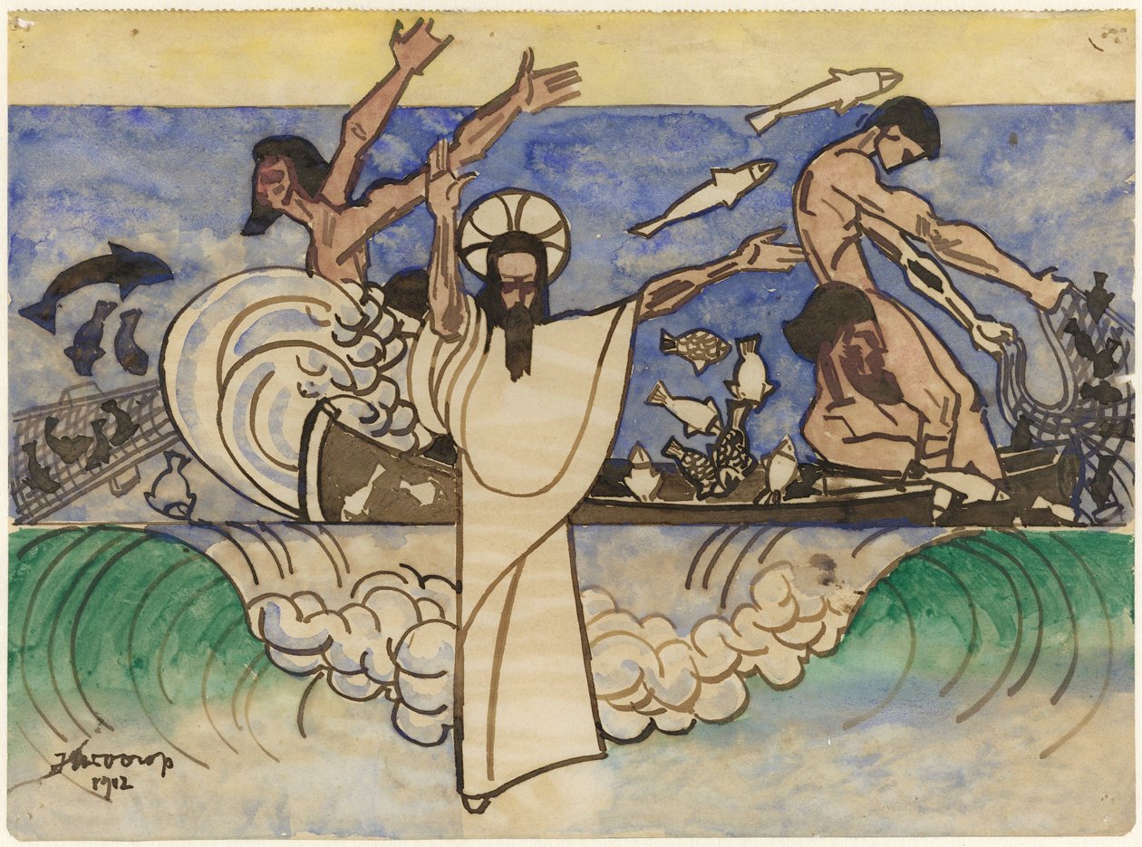 Den mirakulösa fångsten av fisk av Jan Toorop