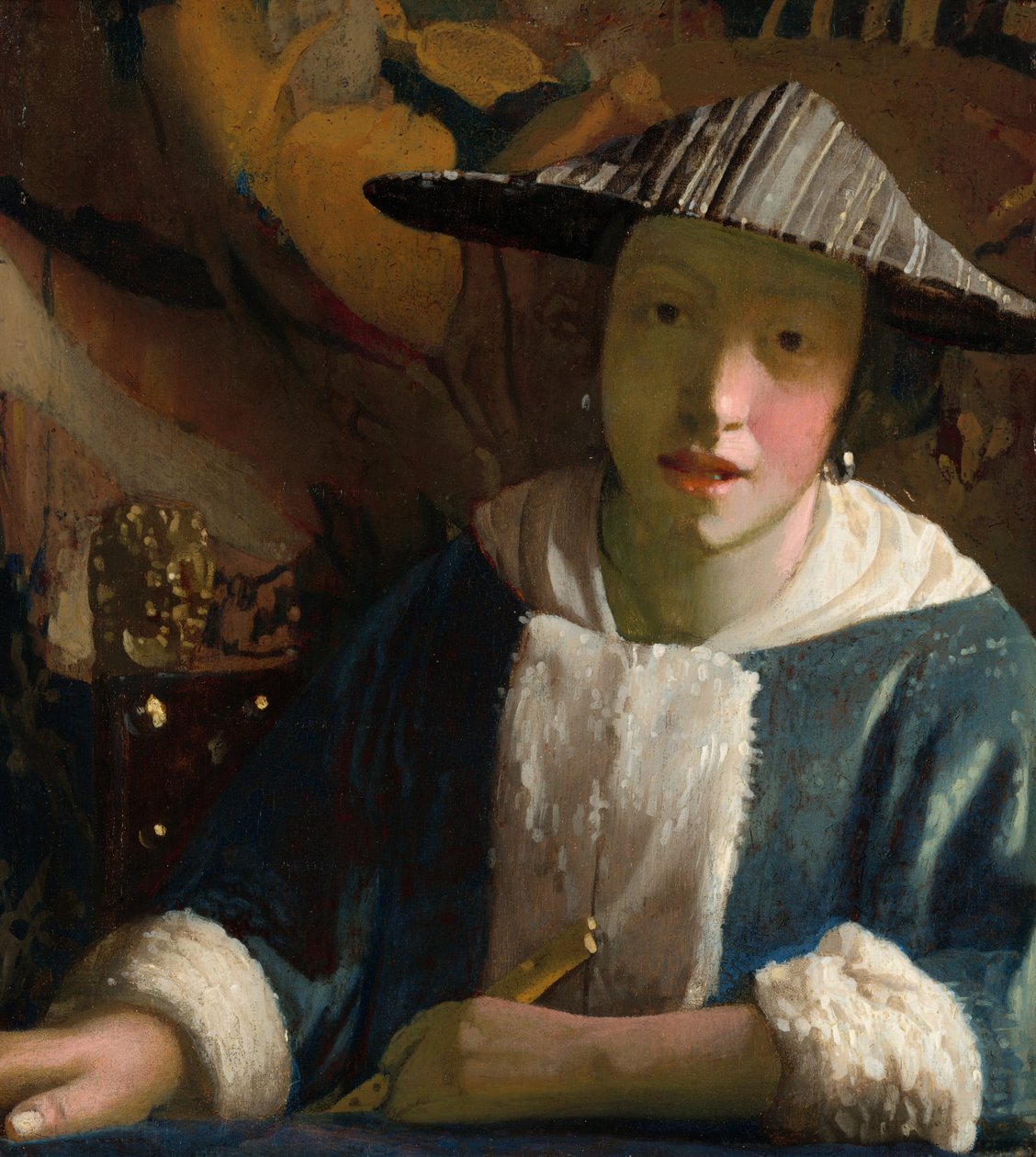 Flicka med flöjt, troligen 16651675. av Johannes Vermeer