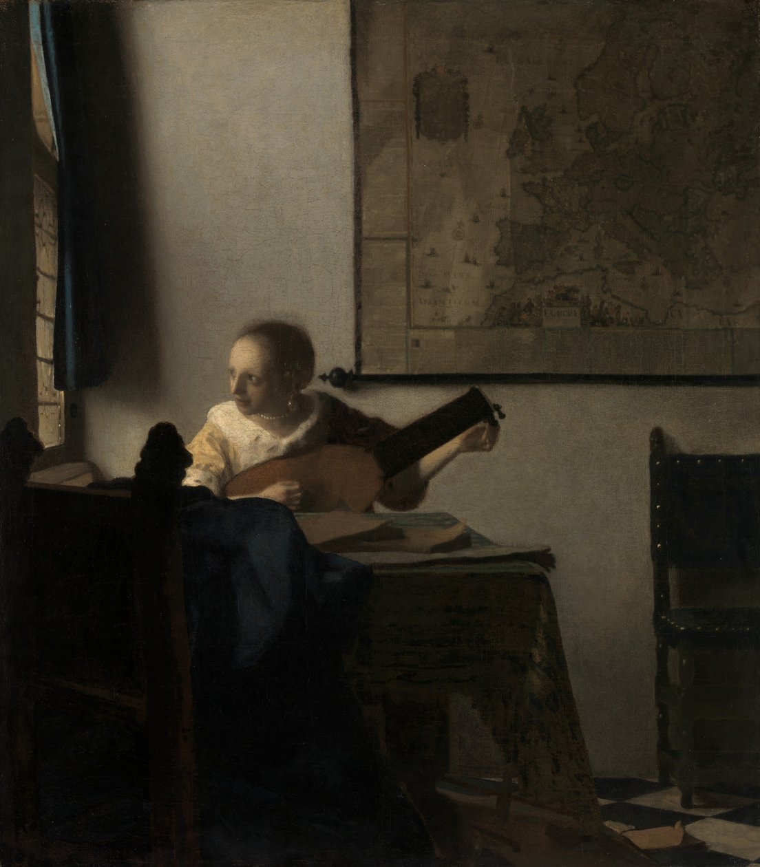 Ung kvinna med en lut, ca. 1662-63. av Jan Vermeer van Delft