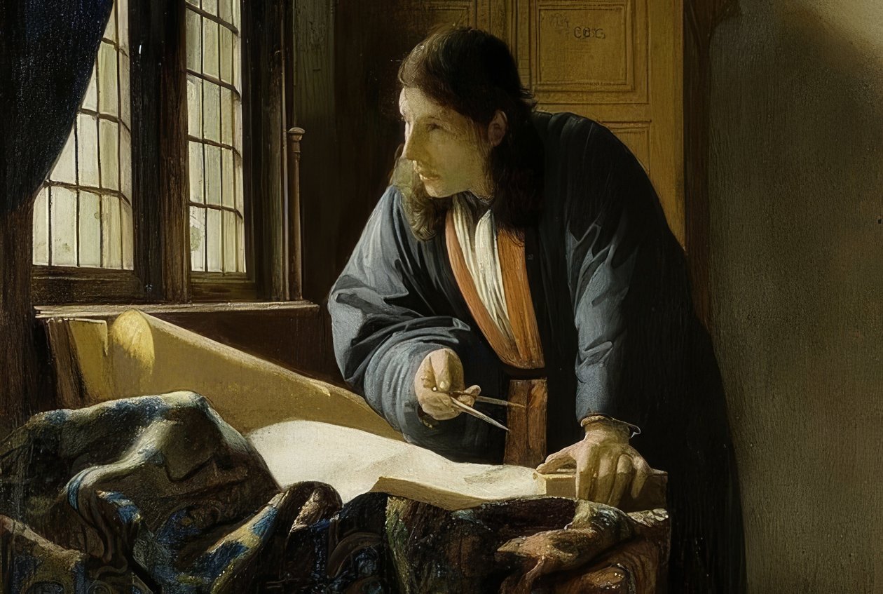 Der Geograph (detalj). 1669 av Jan Vermeer van Delft