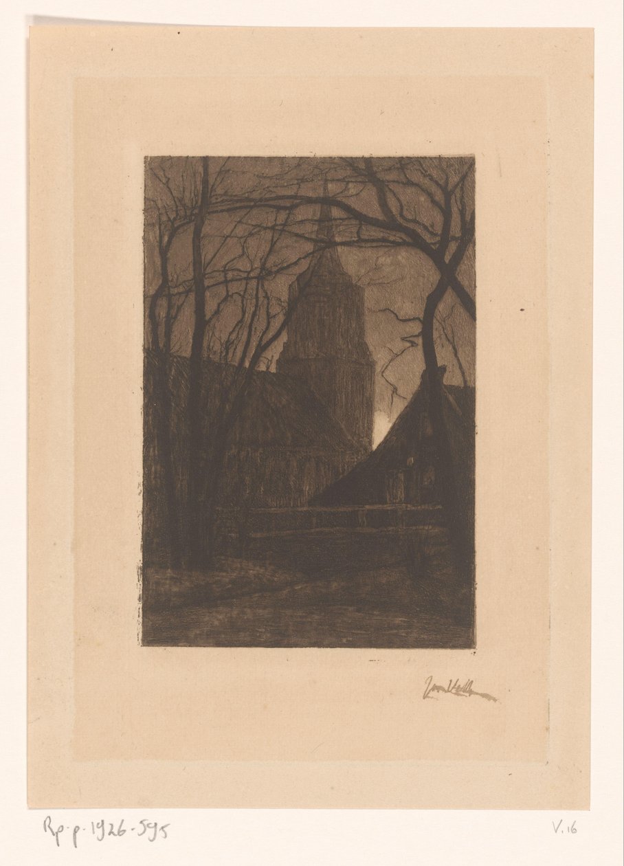 Kyrkan i Laren av Jan Veth (signed by artist)