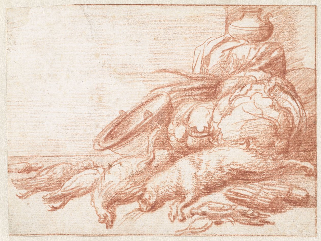 Stilleben med hare och fjäderfä av Jan Weenix (possibly)