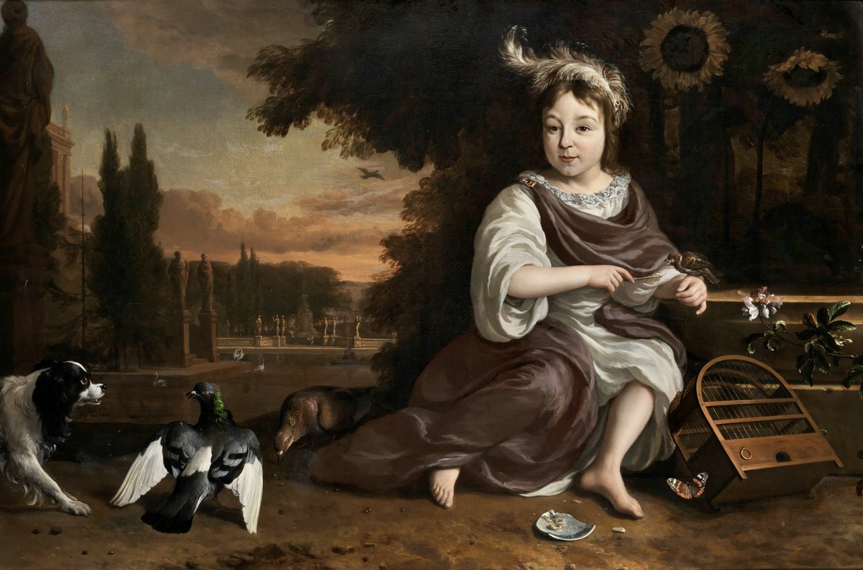 Jan Weenix Prins av Orange med fågelbur av Jan Weenix