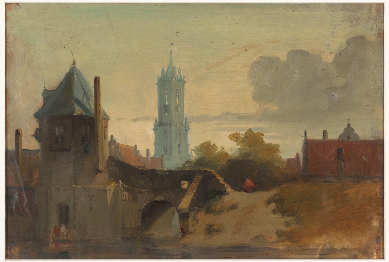Utsikt över Delft av Jan Weissenbruch