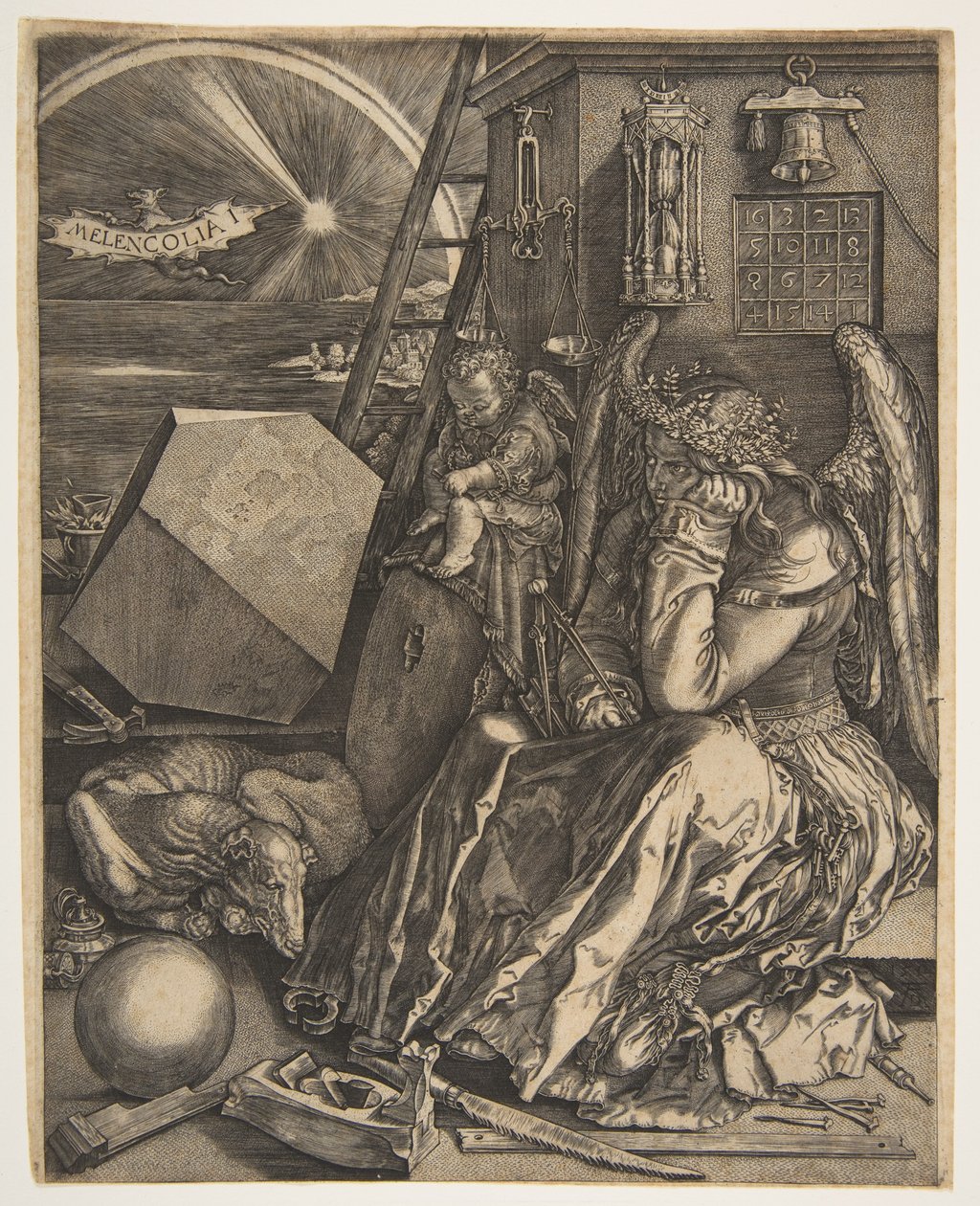 Melencolia I kopia, 1602. av Jan Wierix