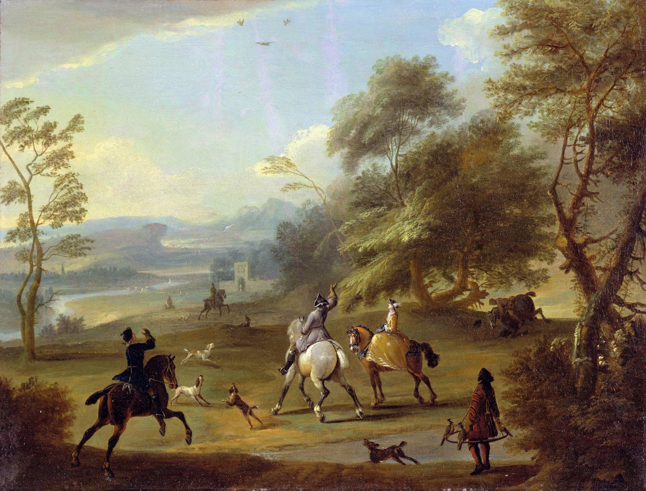 A Hawking Party, ca 1690 av Jan Wyck