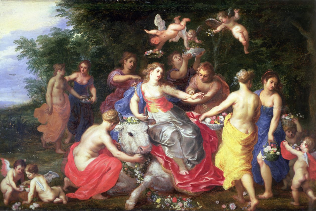 Europa och tjuren av Jan and Balen Brueghel